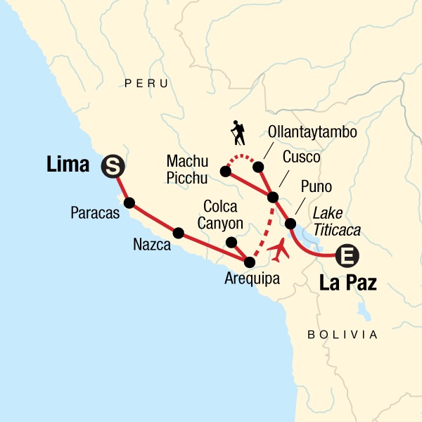 Map of the route for Inca Heartland