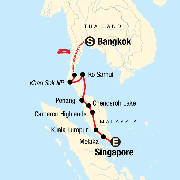 Thailand Singapore Malaysia Map Bangkok to Singapore: Markets & Pad Thai in Malaysia, Asia   G 