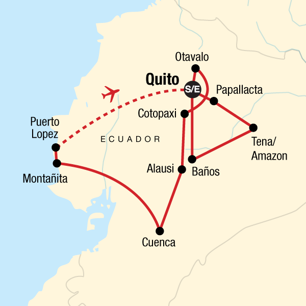 Map of the route for Ecuador Encompassed 