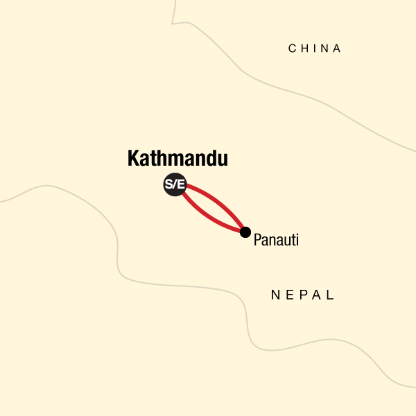 Map of the route for Local Living Nepal