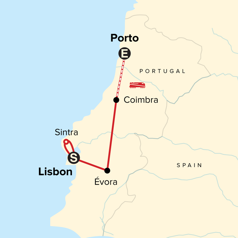 Map of the route for Journeys: Discover Portugal