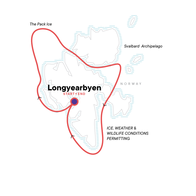 Map of the route for Realm of the Polar Bear in Depth