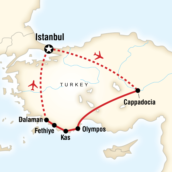 Map of the route for Turkey Multisport