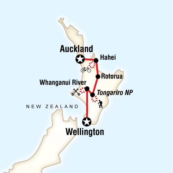 Map of the route for New Zealand – North Island Multisport
