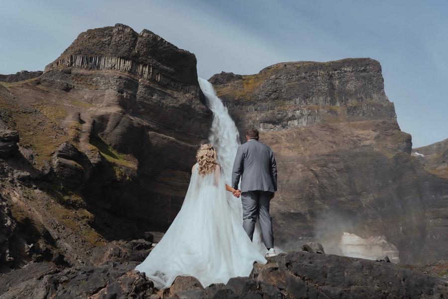 This Dallas-based couple got married on the very final day of their tour to Iceland with G Adventures