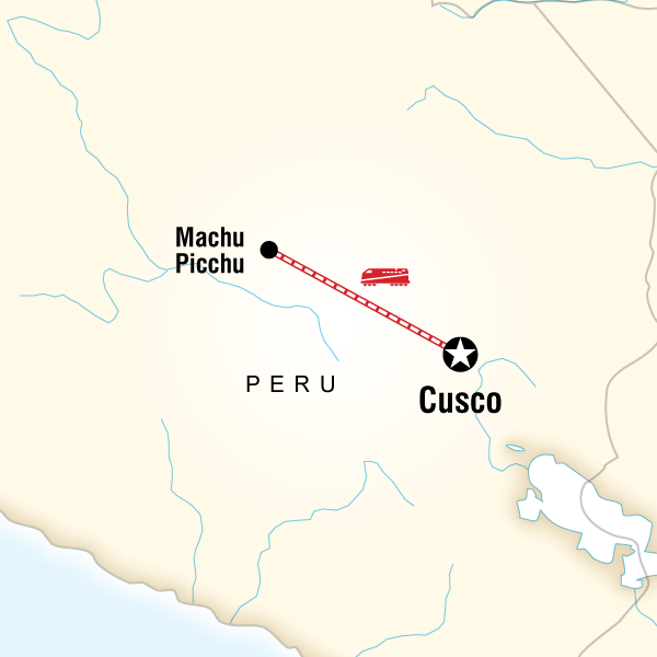 Map of the route for Machu Picchu by Train Independent Adventure - Upgraded