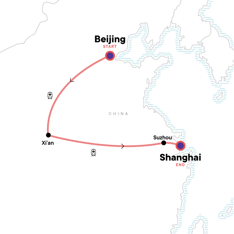 Map of the route for China Express