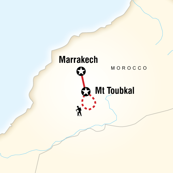 Map of the route for Winter Toubkal Ascent