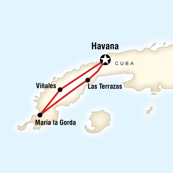 Map of the route for Cuba Libre