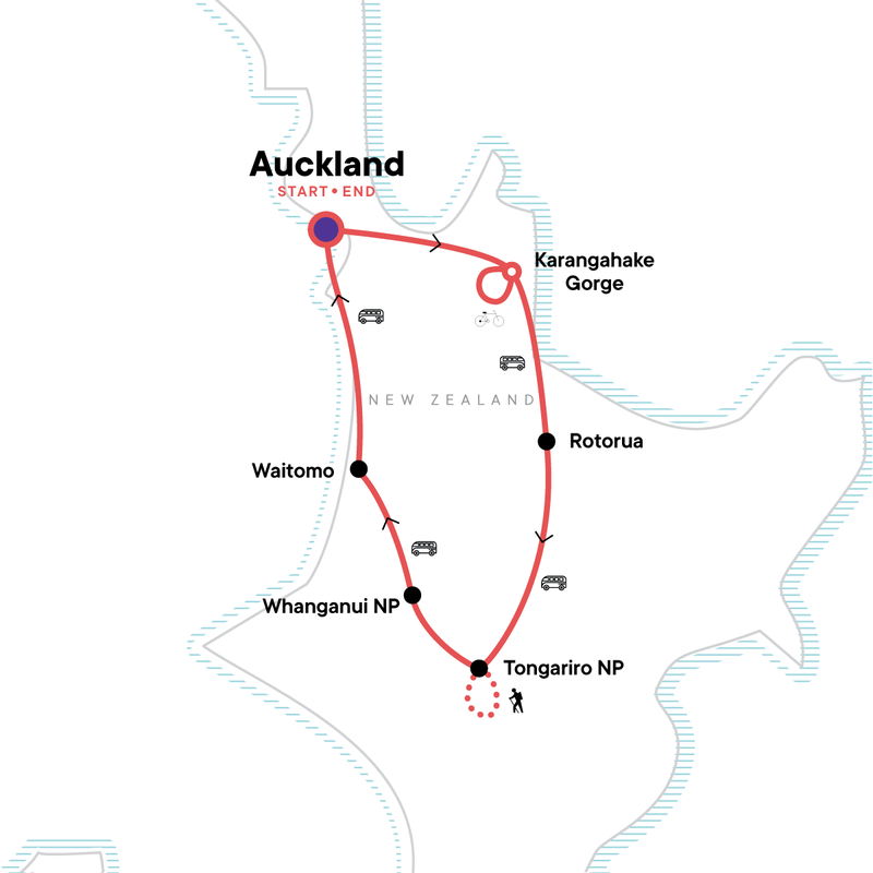 Map of the route for New Zealand – North Island Multisport