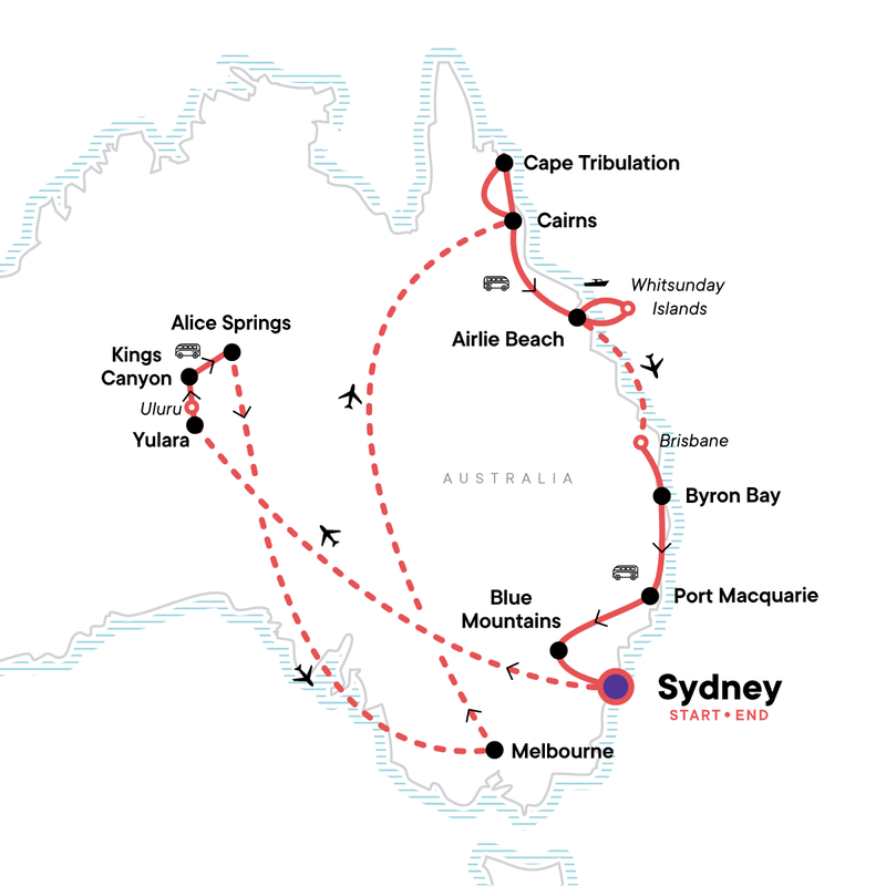 Map of the route for Sydney Roundtrip: Australia's Greatest Hits