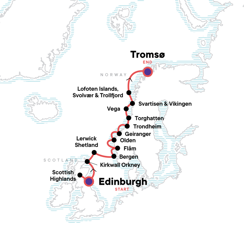 Explore the Norwegian Fjords and Scottish Highlands in Norway, Arctic