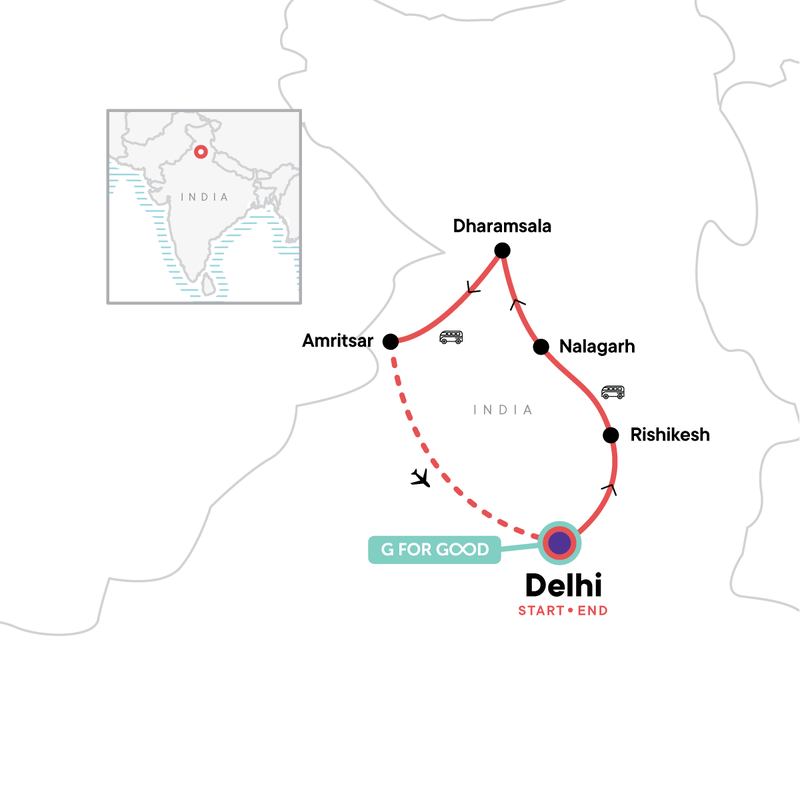 Map of the route for Wellness India