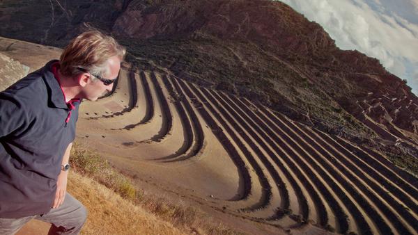Man taking in the wonder of the Sacred Valley in Peru