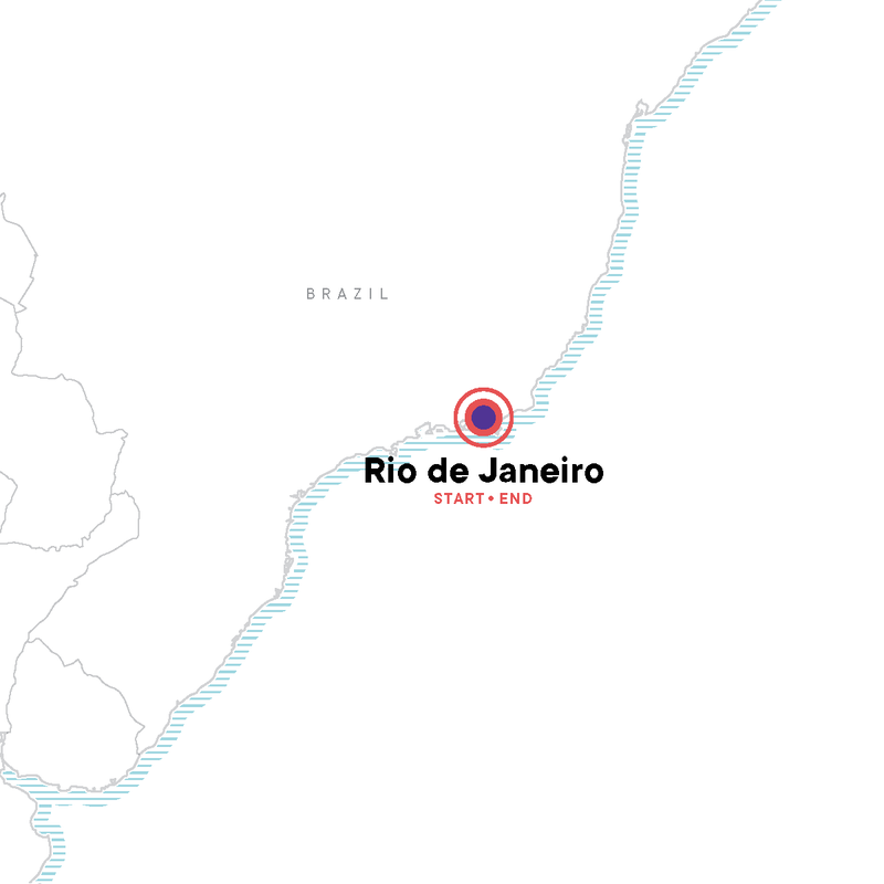 Map of the route for Rio de Janeiro Carnival Experience