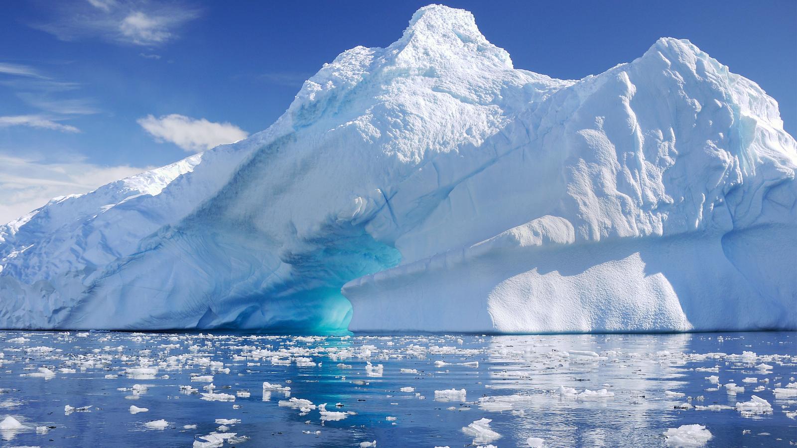 A huge iceberg with dramatic sky in the background, Antarctica