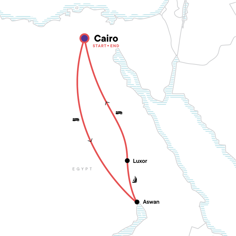 Map of the route for Egypt: Boats & Bazaars