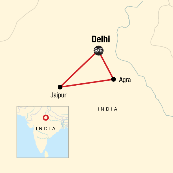 agra indien karte Individualreise: Goldenes Dreieck — Delhi, Agra & Jaipur in Indien 