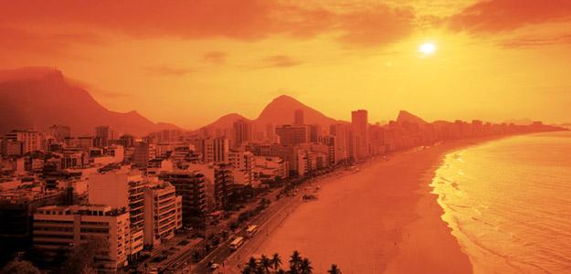 The stunning view as the sun sets over Rio de Janeiro
