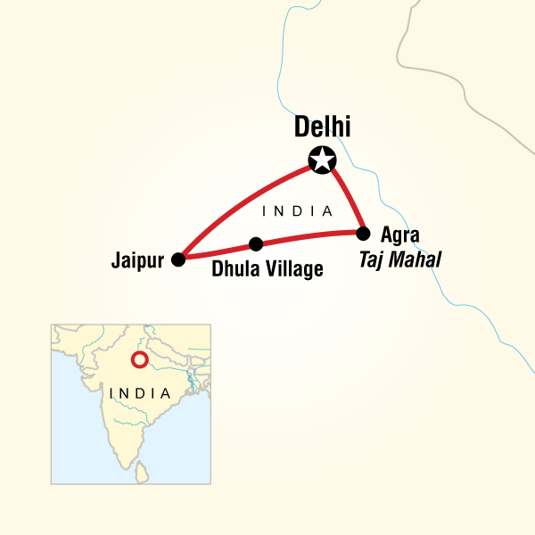Map of the route for Golden Triangle