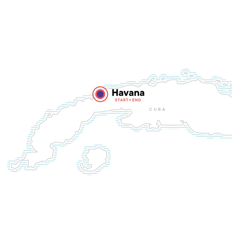 Map of the route for Classic Havana Mini Adventure