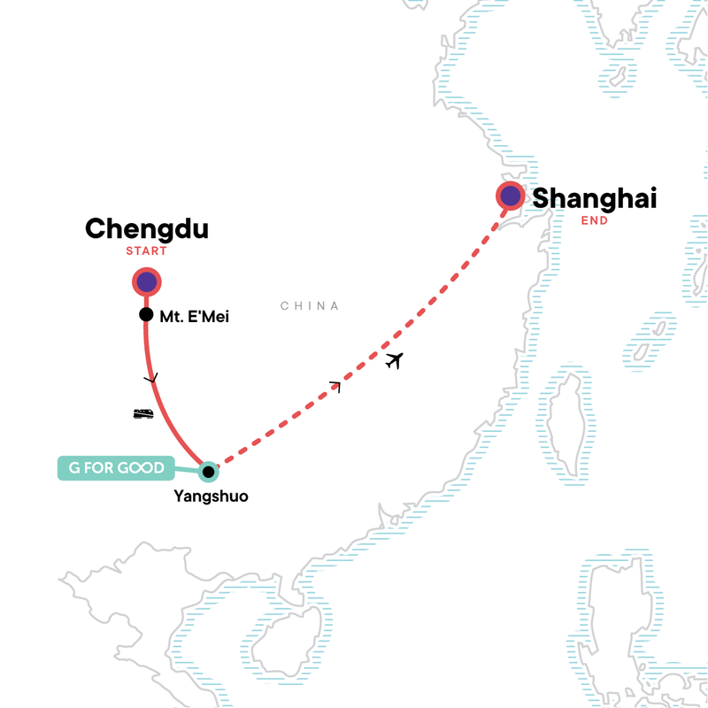 Map of the route for China Uncovered
