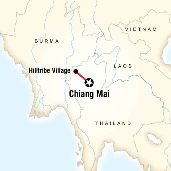 Map of the route for Local Living Thailand—Hilltribe Experience