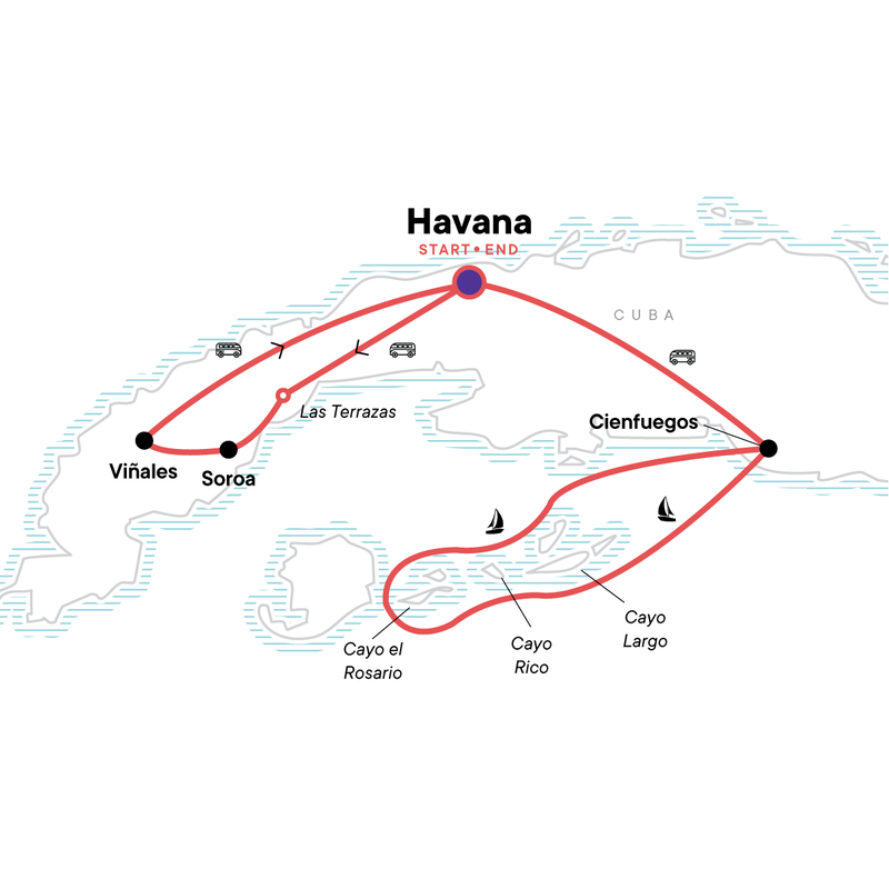 Map of the route for Cuba Libre & Sailing