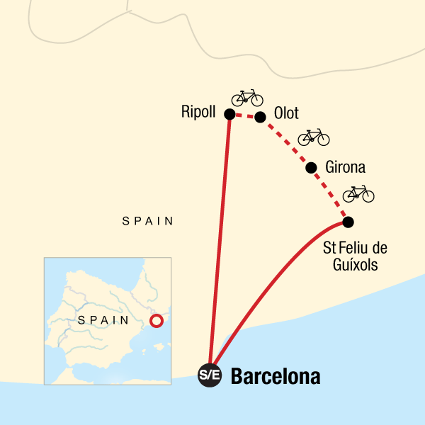 Map of the route for Cycle Northern Spain