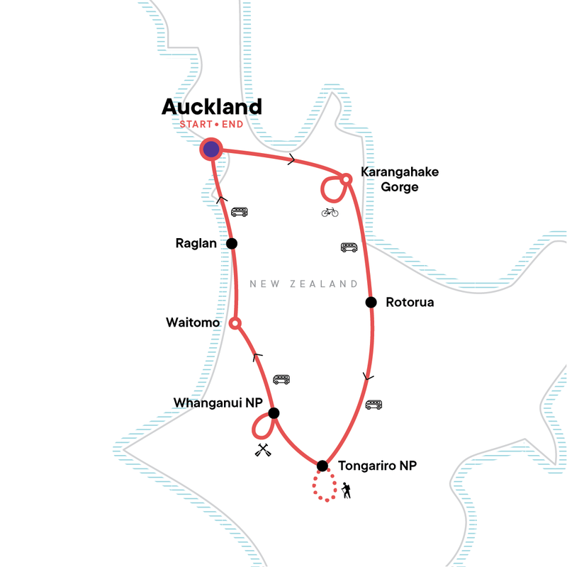 Map of the route for New Zealand – North Island Multisport