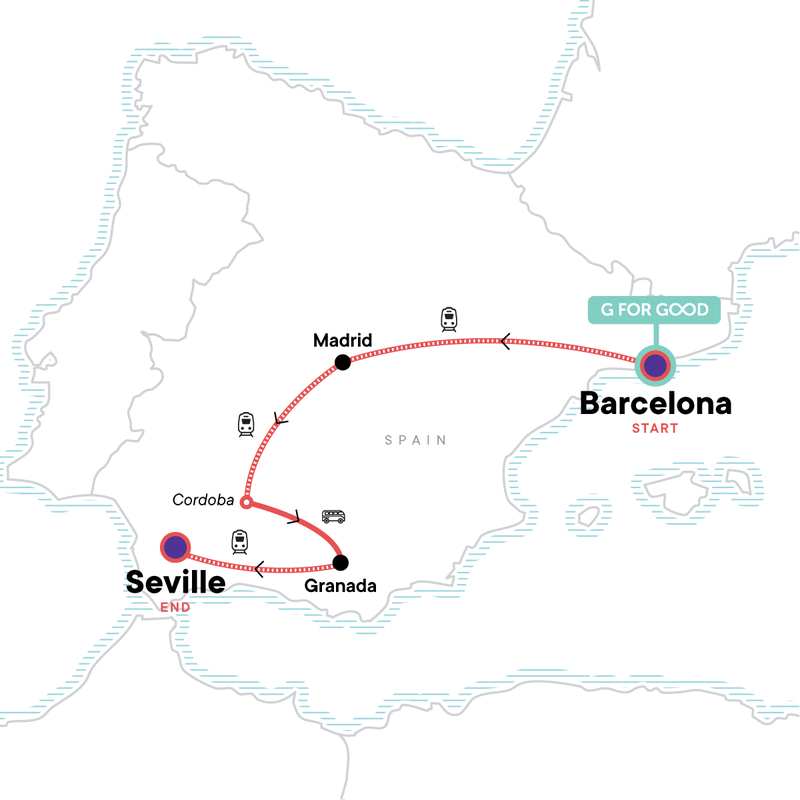 Map of the route for Solo-ish Spain