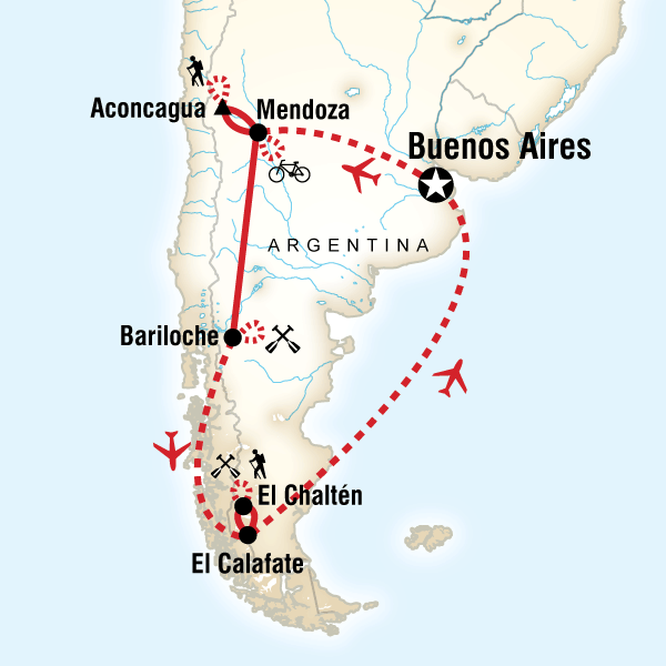 Map of the route for Argentina Multisport