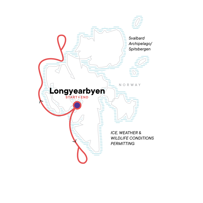 Map of the route for Realm of the Polar Bear