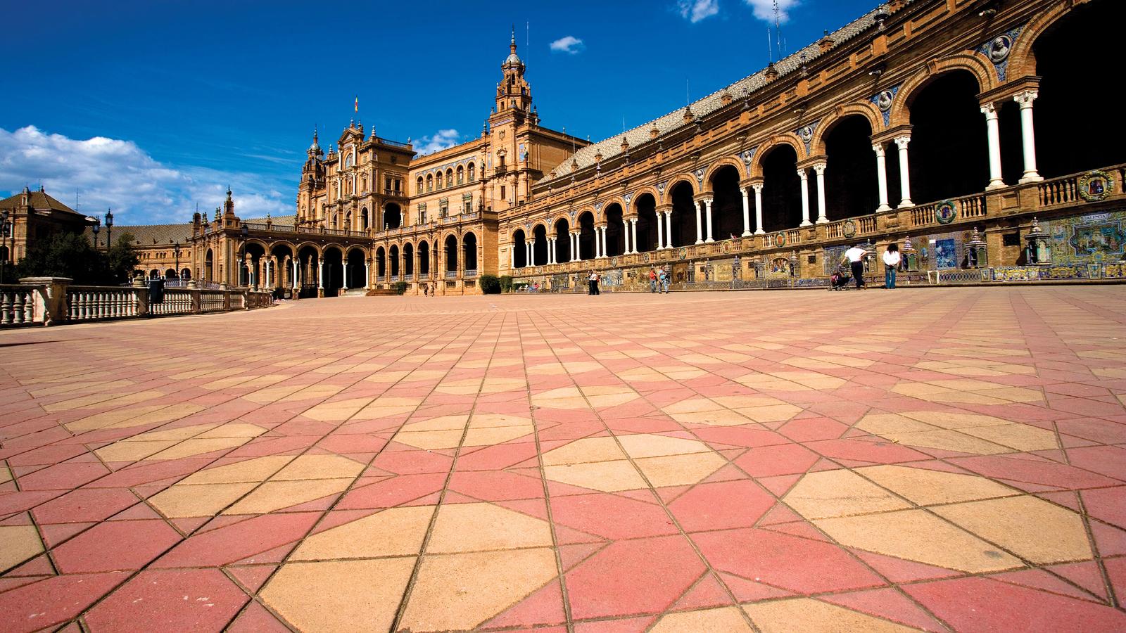 The beautiful Plaza de Espana in Seville, Spain