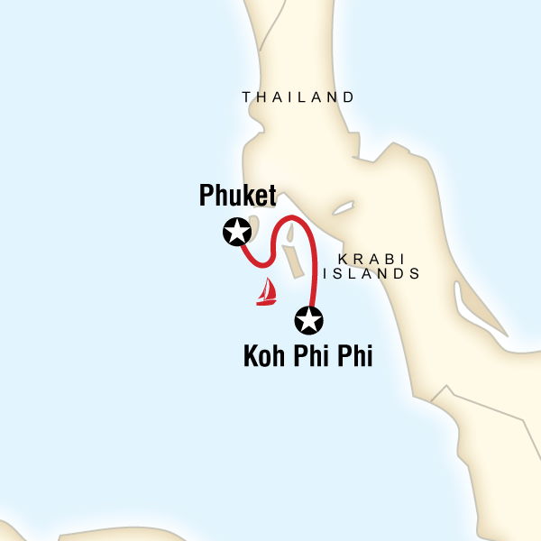 Map of the route for Sailing Thailand - Phuket to Ko Phi Phi