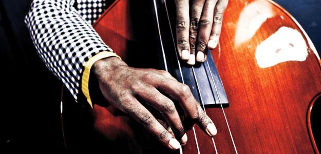 A man playing the double-bass