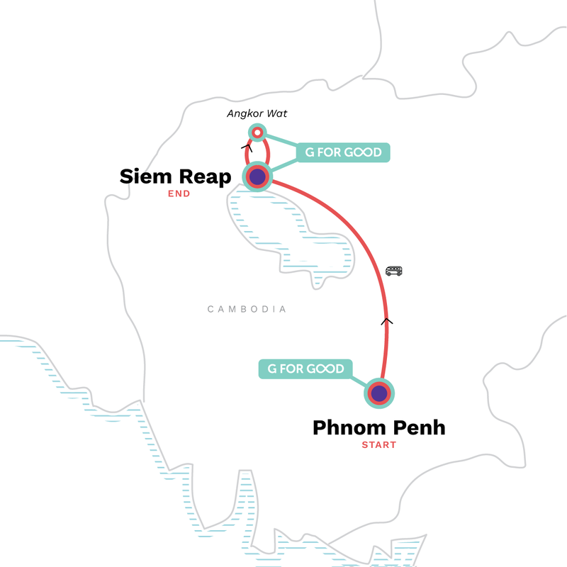 Map of the route for GX Cambodia - Ambassadors