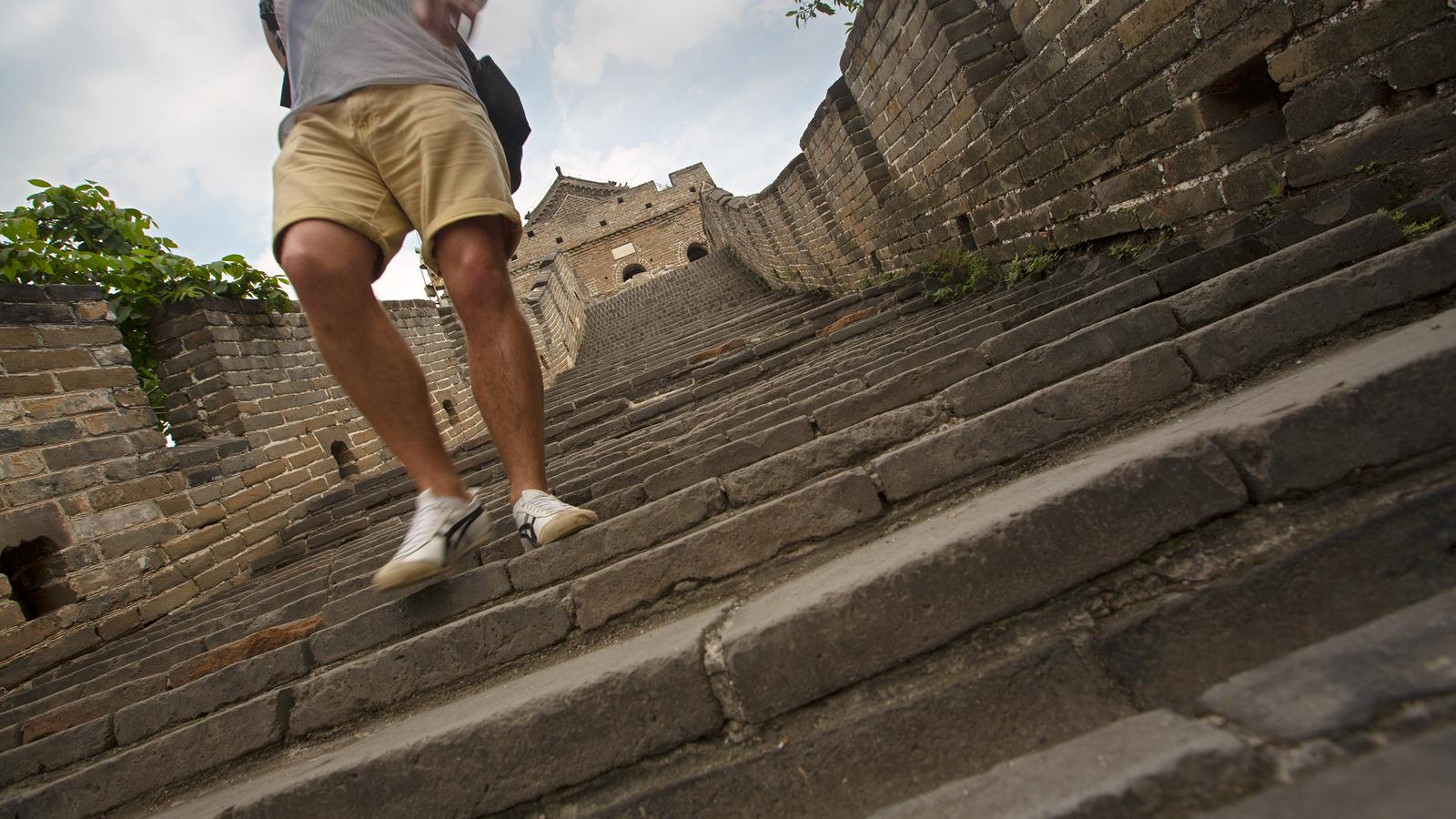 Walking the steps of the Great Wall of China