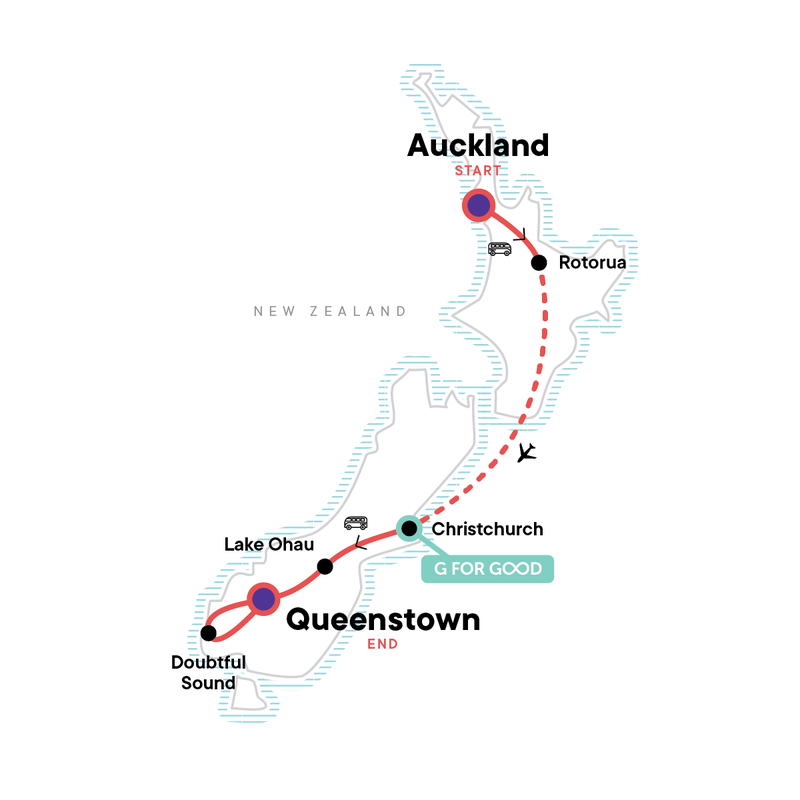 Map of the route for New Zealand Express