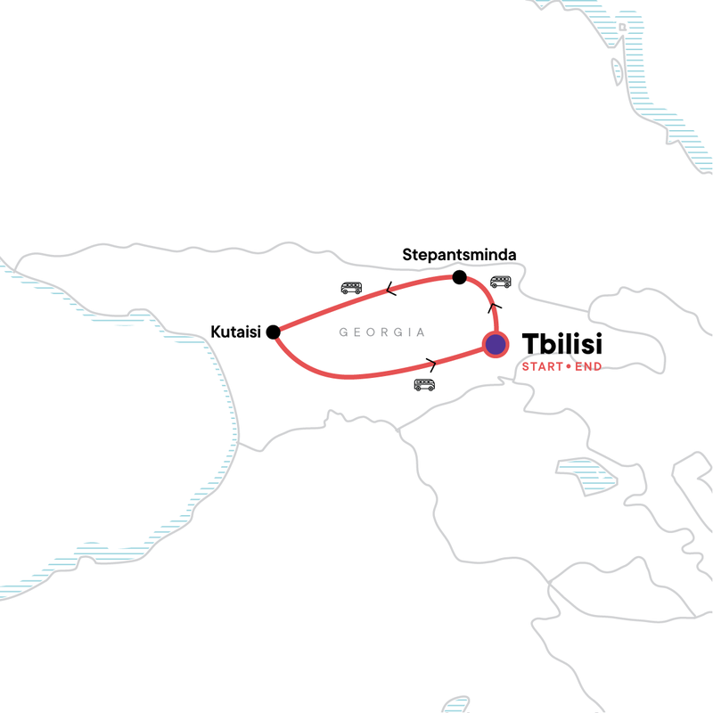 Map of the route for Georgia Uncovered