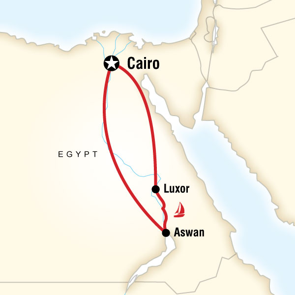 Map of the route for Egypt: Boats & Bazaars