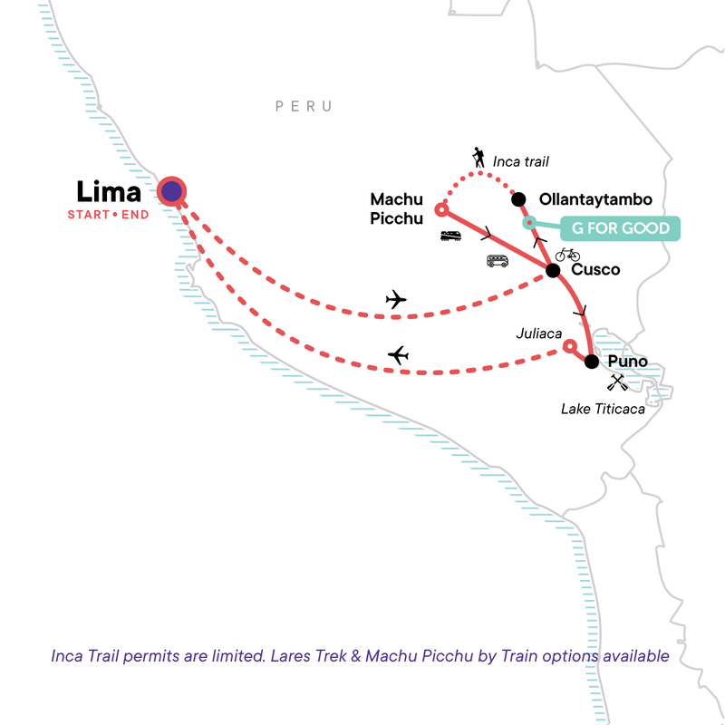 Map of the route for Peru Multisport
