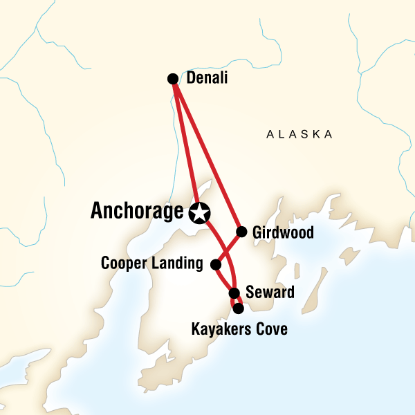 Map of the route for Alaska Multisport