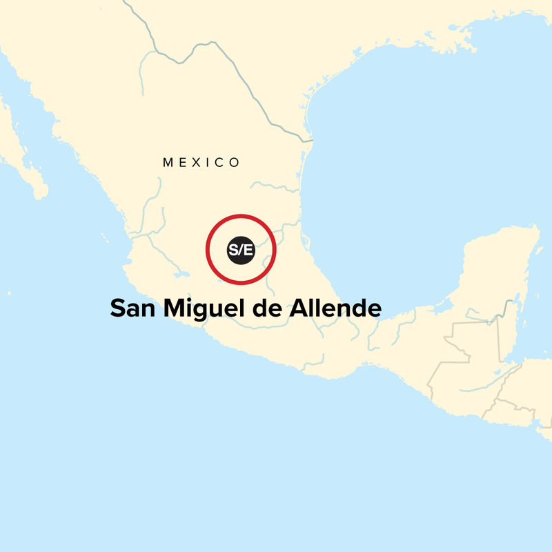 Map of the route for Journeys: Day of the Dead in San Miguel de Allende