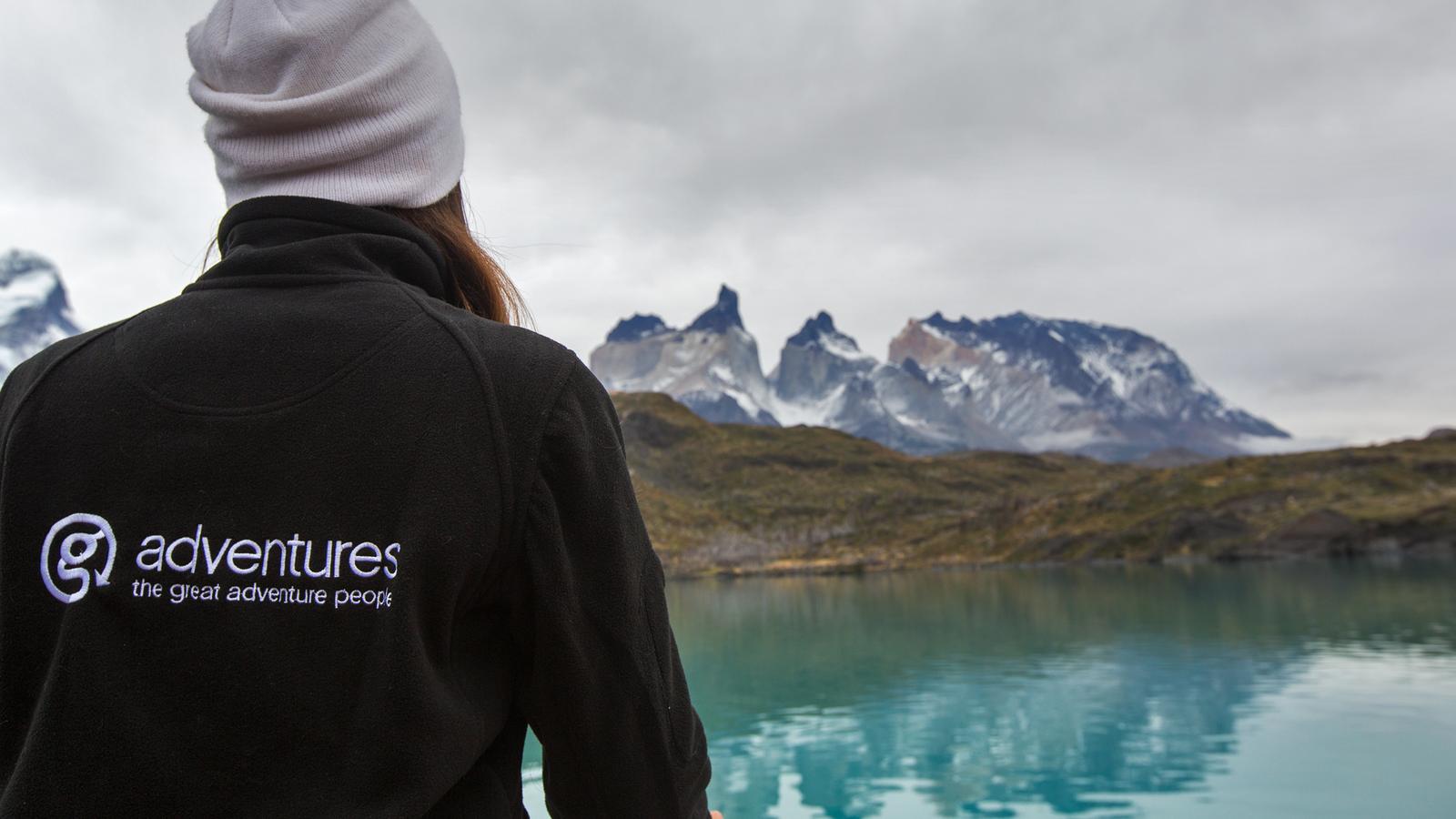 CEO taking in the breath-taking view at Glacier National Park in Patagonia