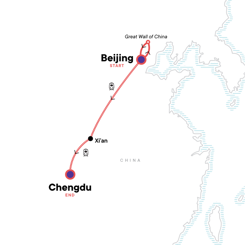 Map of the route for Ancient China