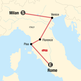 Map of Highlights of Italy