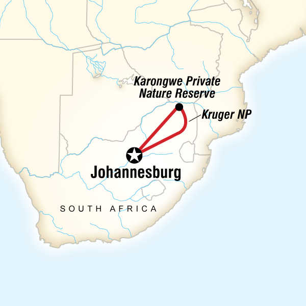 Map of the route for Kruger Encompassed