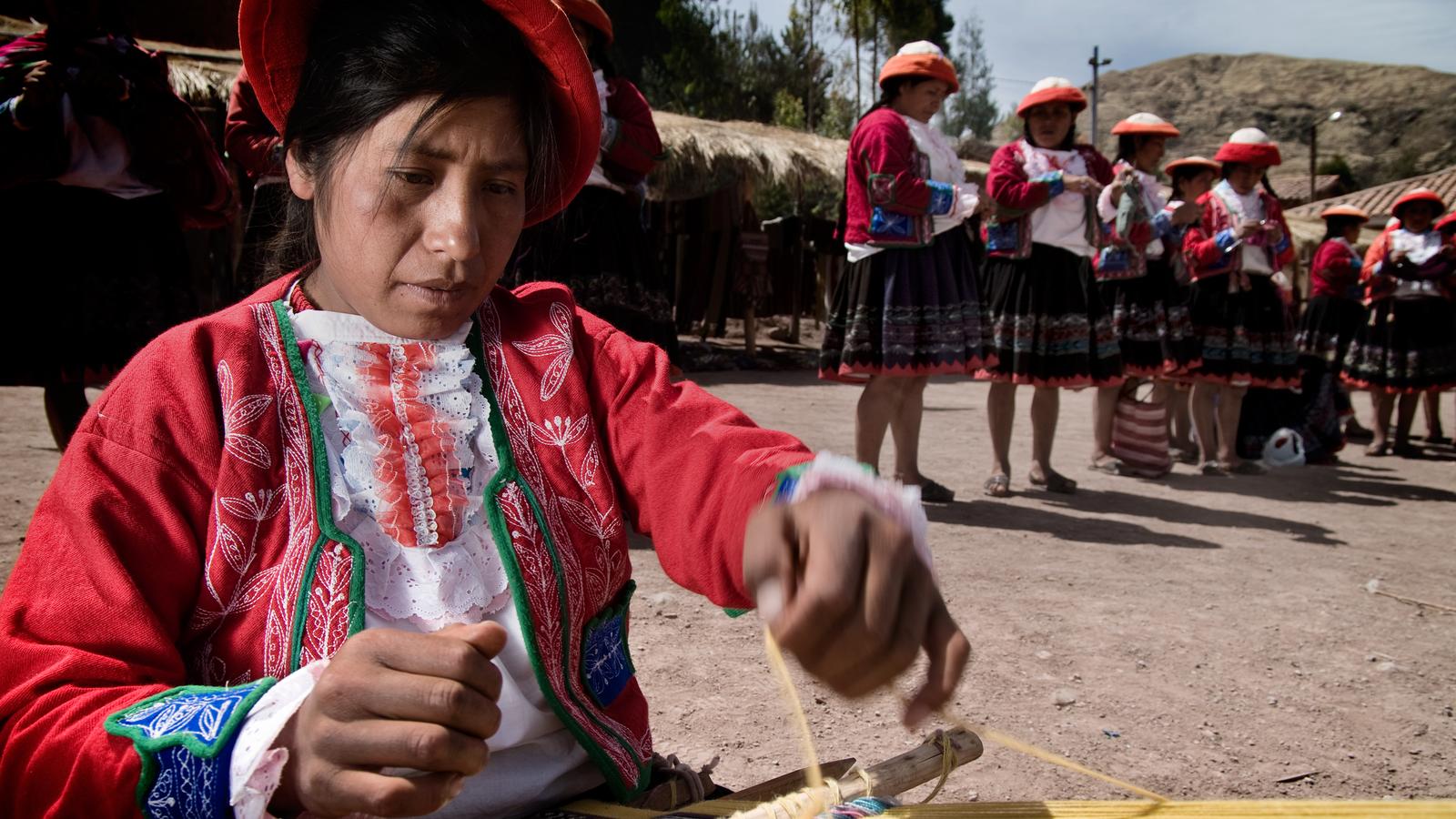 Women's weaving co-op in the Sacred Valley of Peru