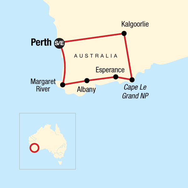 Map of the route for Western Australia Discoverer